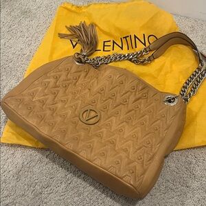 Authentic Valentino Camel Quilted Handbag with Chain Strap in great condition!!!